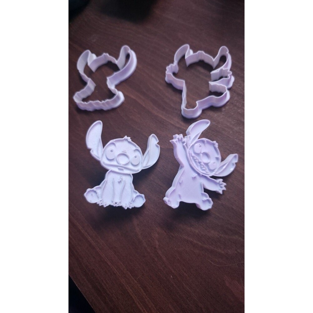 Stitch Cookie Cutters with stamps and handles